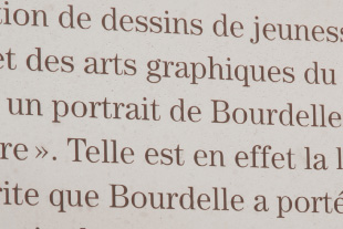 Beschriftung der Ausstellung "Le Broyeur de Sombre" im Musée Bourdelle Le Broyeur de Sombre